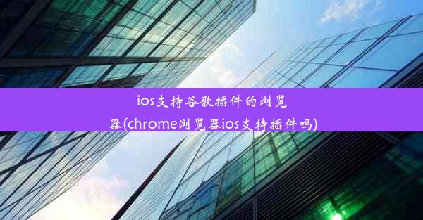 ios支持谷歌插件的浏览器(chrome浏览器ios支持插件吗)